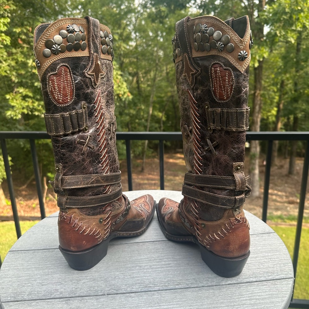 Double D by Old Gringo Frontier Trapper Tall Boots Size 8 - Picture 9 of 11